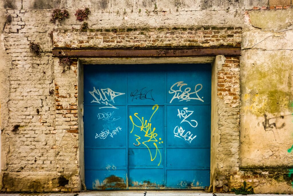 Garage Door Urban Scene